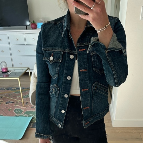 levis fitted dark denim jacket - Picture 6 of 7